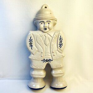 German Vintage Baking Mold Pan Hand Painted Ceramic Man-Shaped 12”